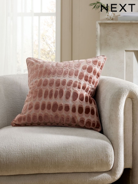 Blush Pink 50 x 50cm Rebel Spot Velvet Cushion (F77132) | 88 QAR