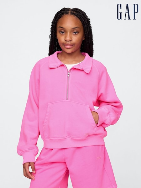 Gap Pink Scuba Half-Zip Pullover (4-13yrs) (F77151) | kr428