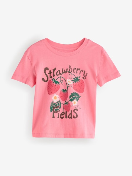 Fresa rosa - Gap Short Sleeve Crew Neck Graphic T-Shirt (4-13yrs) (F77172) | 14 €