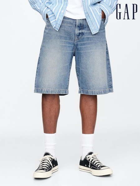 Albastru - Pantaloni scurți Larg Denim Gap 90 (F77191) | 335 LEI