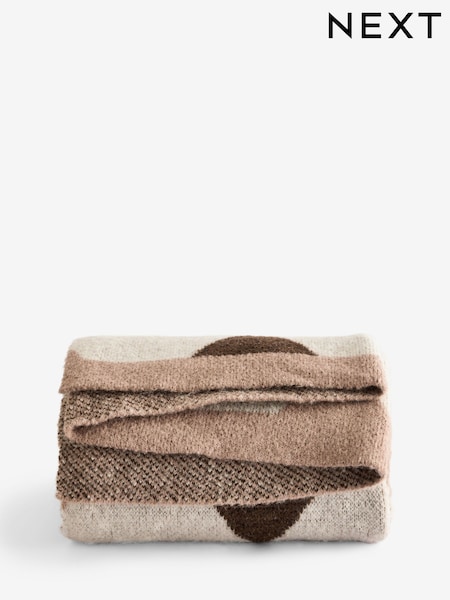 Natural Argyle Knit Throw (F77197) | 220 QAR