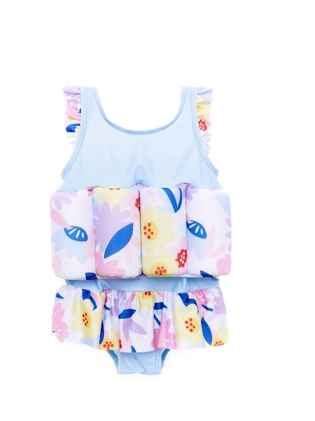 Blue Flower Float Swimsuit (F77221) | 313 LEI