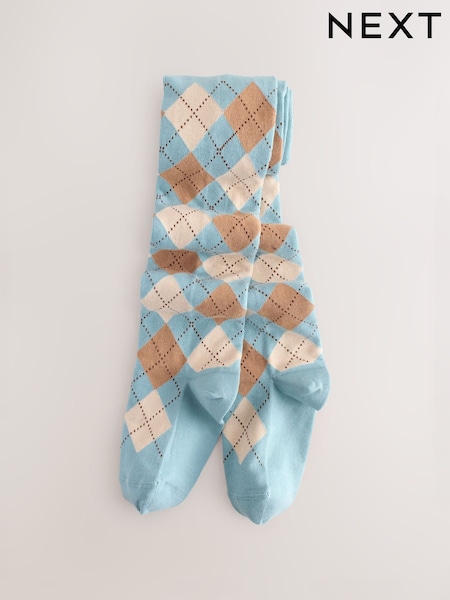 Blue Cotton Rich Argyle Tights (F77229) | AED25 - AED30