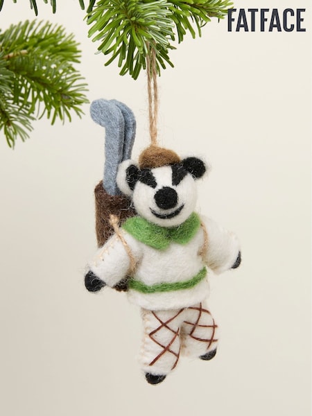 FatFace White Golfing Badger Felt Decoration (F77269) | AED52