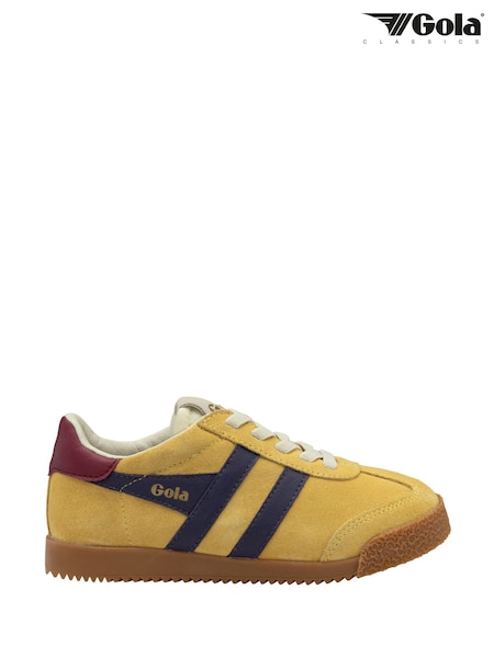 Gola Yellow Kids Elan Suede Lace-Up Trainers (F77320) | ₪277