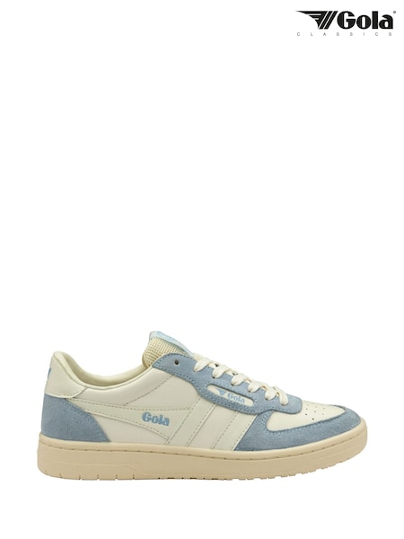 Gola White Ladies Hawk '89 Leather Lace-Up Trainers (F77334) | ₪427