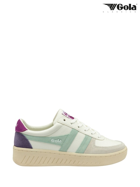 Gola White Ladies Grandslam Trident Lace-Up Trainers (F77337) | €108