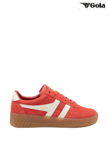 Gola Orange Ladies Grandslam Suede Lace-Up Trainers (F77345) | ₪453