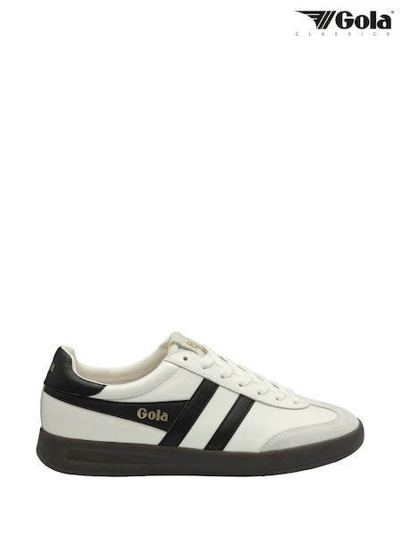 Gola White Ladies Cyclone Leather Lace-Up Trainers (F77350) | ₪453