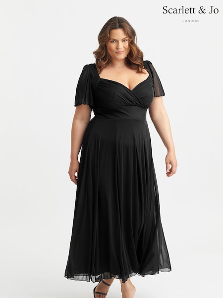 Scarlett & Jo Black Kemi Bolero Wrap Bodice Maxi Gown (F77471) | €118