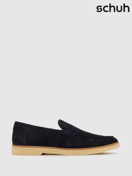 Marineblau - Schuh Blue EC Riggs Suede Loafers (F77505) | 84 €