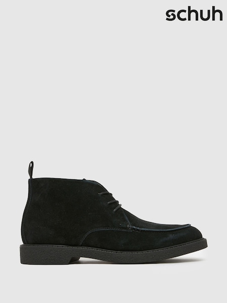 Schuh Dabi Suede Apron Lace-Up Black Shoes (F77512) | €99