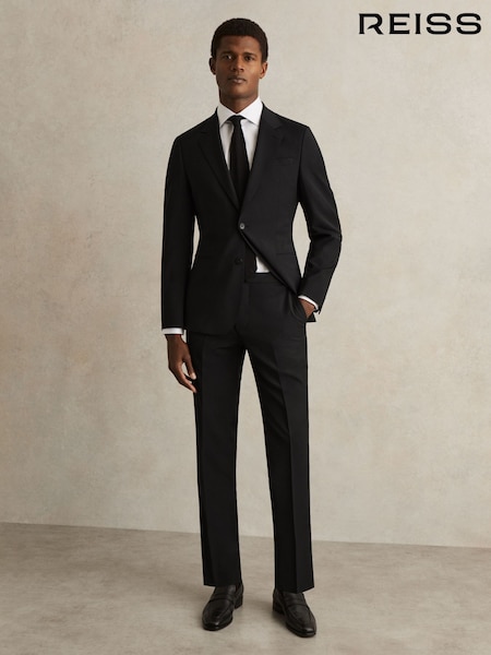 Reiss Black Promise Slim-Fit Wool-Blend Suit Trousers (F77537) | €186
