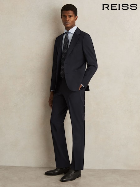 Marineblau - Reiss Promise Slim-Fit Wool-Blend Suit Trousers (F77540) | 196 €