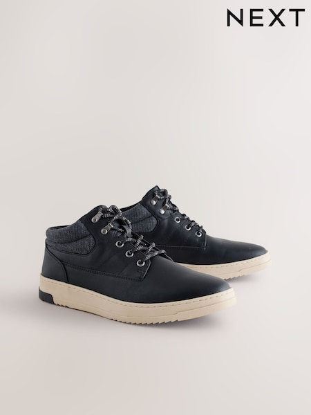 Black Knitted Collar Ankle Boots (F77565) | €48