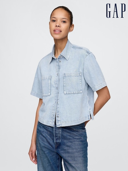 Gap UltraSoft Cropped Denim Shirt (F77622) | €63