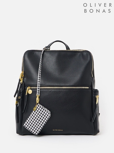 Oliver Bonas Imalie Curved Top Gingham Backpack (F77686) | €87