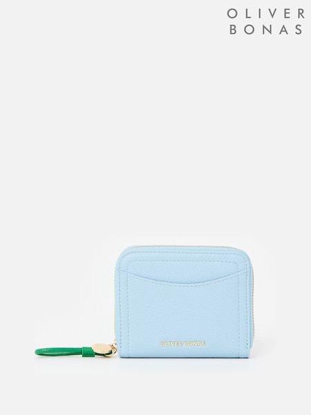 Oliver Bonas Blue Lola Light Zip Around Purse (F77697) | AED151