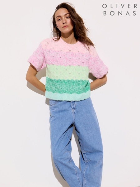 Oliver Bonas Pink Ombre Knitted Shell Top (F77699) | €77