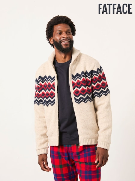 FatFace Natural Shelter Alpine Knitted Zip Through (F77757) | €145
