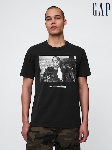 Gap Black The Notorious B.I.G. Graphic Short Sleeve T-Shirt (F77762) | €57