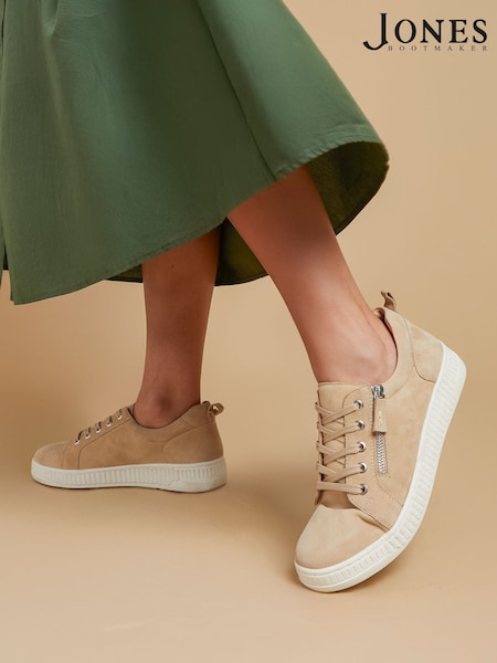 Jones Bootmaker Cream Azure Leather Wide-Fit Trainers (F77764) | R$ 880
