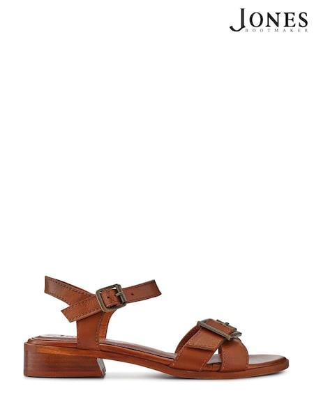 Коричневый - Jones Bootmaker Hythe Smart Leather Sandals (F77768) | €105