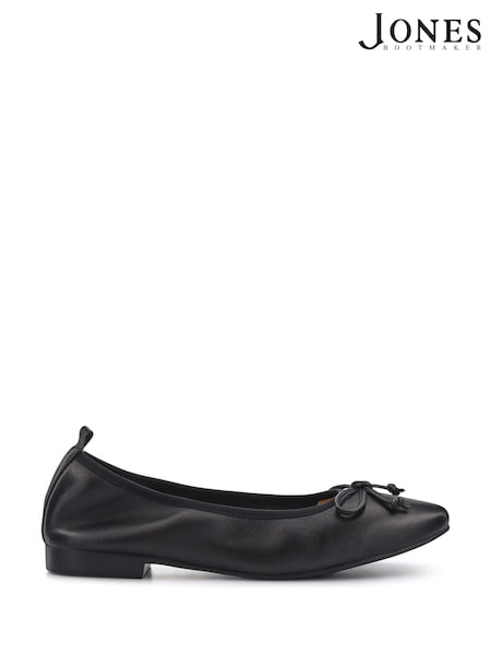 Jones Bootmaker Opaline Bow-Detailed Leather Black Pumps (F77771) | R$ 880