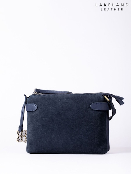 Lakeland Leather Blue Navy Suede Crossbody Bag (F77782) | €89