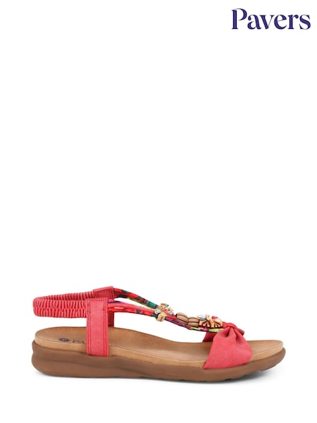 Pavers Red Pavers Embellished Flat Black Sandals (F77809) | €44