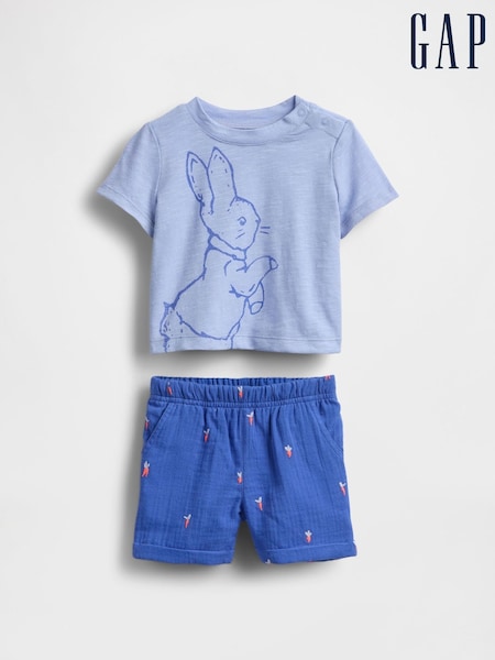 Gap Blue Peter Rabbit T-Shirt Outfit Set (Newborn-24mths) (F77891) | €43