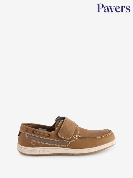 Pavers Brown Leather Touch Fastening Monk Shoes (F77912) | €71