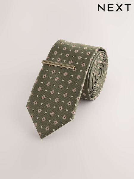 Green Pattern Tie (F78002) | AZN 35