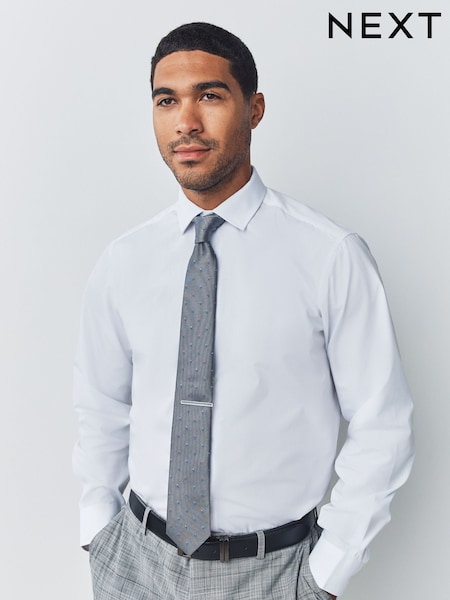Grey Floral Print Tie (F78011) | €21