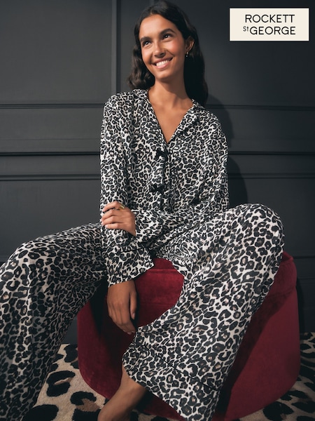 Rockett St George Animal Button Through Pyjamas with Bow detail (F78023) | €80