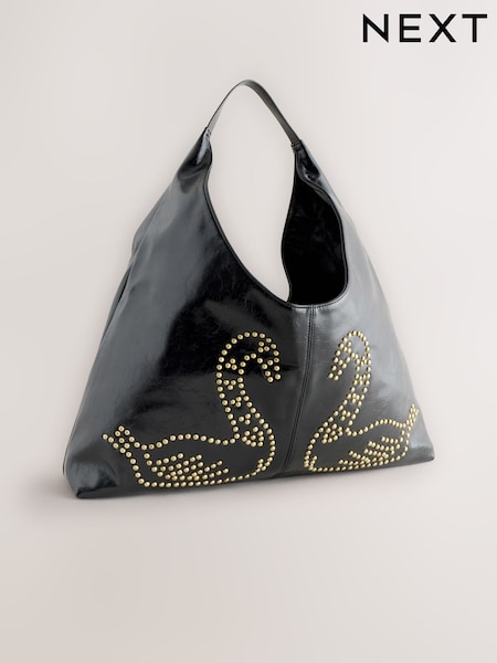 Rockett St George Black Studded Swan Hobo Shopper Bag (F78027) | € 92