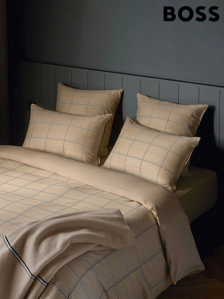 BOSS Home Beige Check Duvet Cover (F78189) | €129 - €230