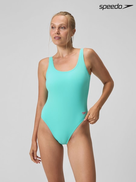 Speedo Blue Womens Textured Deep U-Back Swimsuit (F78228) | €60