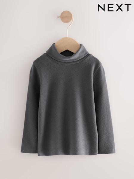 Charcoal Grey Long Sleeve Roll Neck Top (3mths-7yrs) (F78372) | 25 QAR - 35 QAR