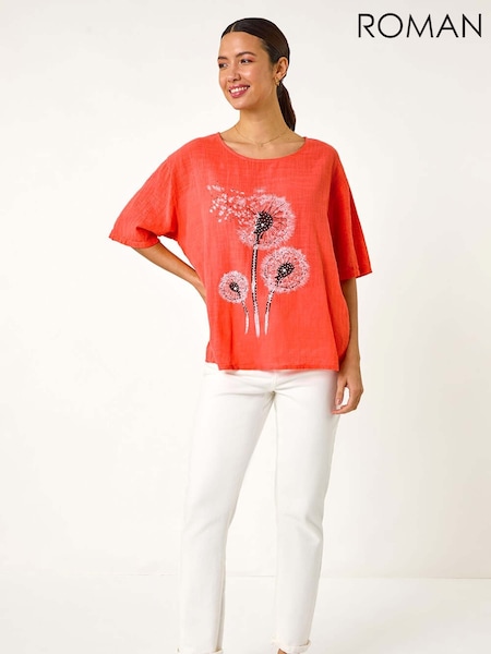 Roman 100% Cotton Dandelion Hotfix Tunic Top (F78439) | €50