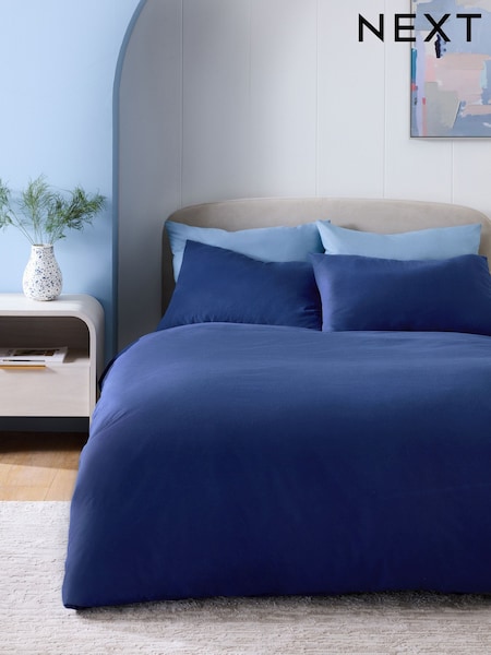 Navy Brushed Supersoft Cotton Duvet Cover And Pillowcase Set (F78539) | €27 - €60