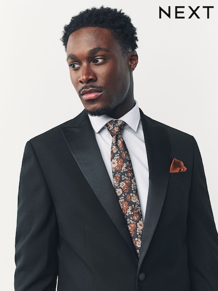 Orange Tie and Pocket Square Set (F78541) | AED79