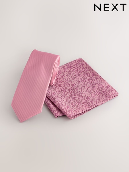 Light Pink Tie and Pocket Square Set (F78545) | R$ 155