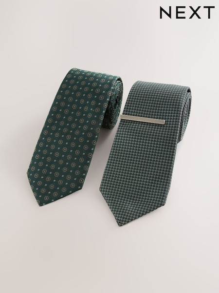 Verde - Textured Ties And Clip 2 Pack (F78572) | 35 €