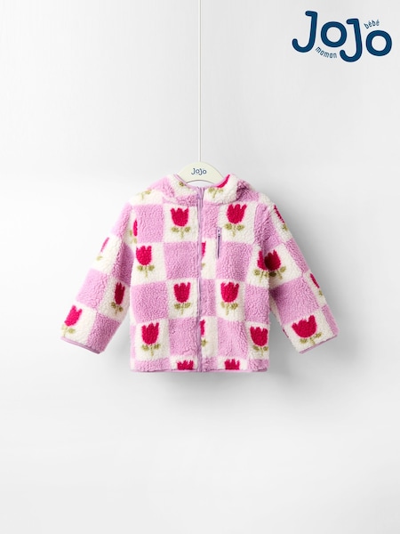 JoJo Maman Bébé Pink Hooded Fleece Jacket (F78602) | AED198 - AED233