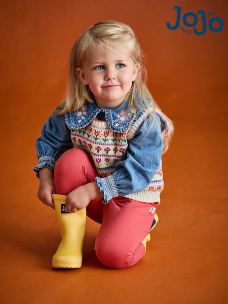JoJo Maman Bébé Cream Woodland Fair Isle Vest (F78605) | €41 - €46