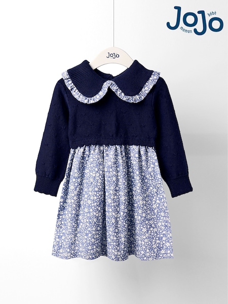 Jojo Maman Bébé Blue Knitted Dress (F78608) | AED205 - AED243