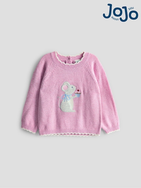 Jojo Maman Bébé Pink Mouse Jumper (F78610) | AED163 - AED175