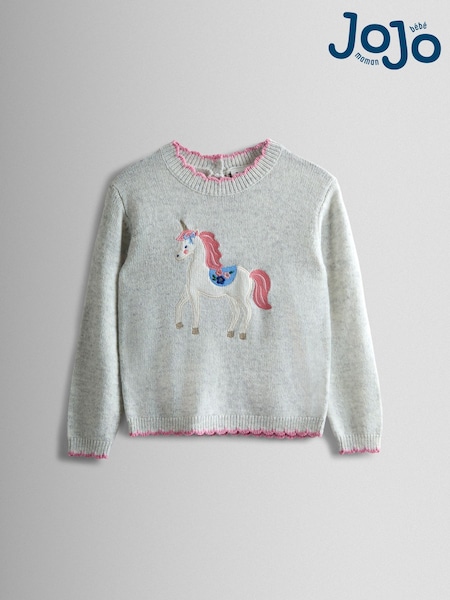 JoJo Maman Bébé Natural Crew Neck Appliqué Jumper (F78613) | AED157 - AED175