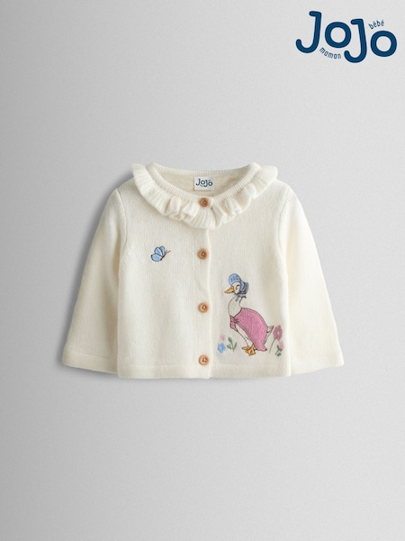 JoJo Maman Bébé Cream Jemima Pretty Knit Cardigan (F78623) | AED163 - AED169